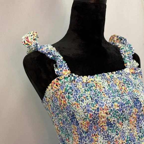 J. Crew Floral Blue and White Women's Dress - Picture 4 of 5